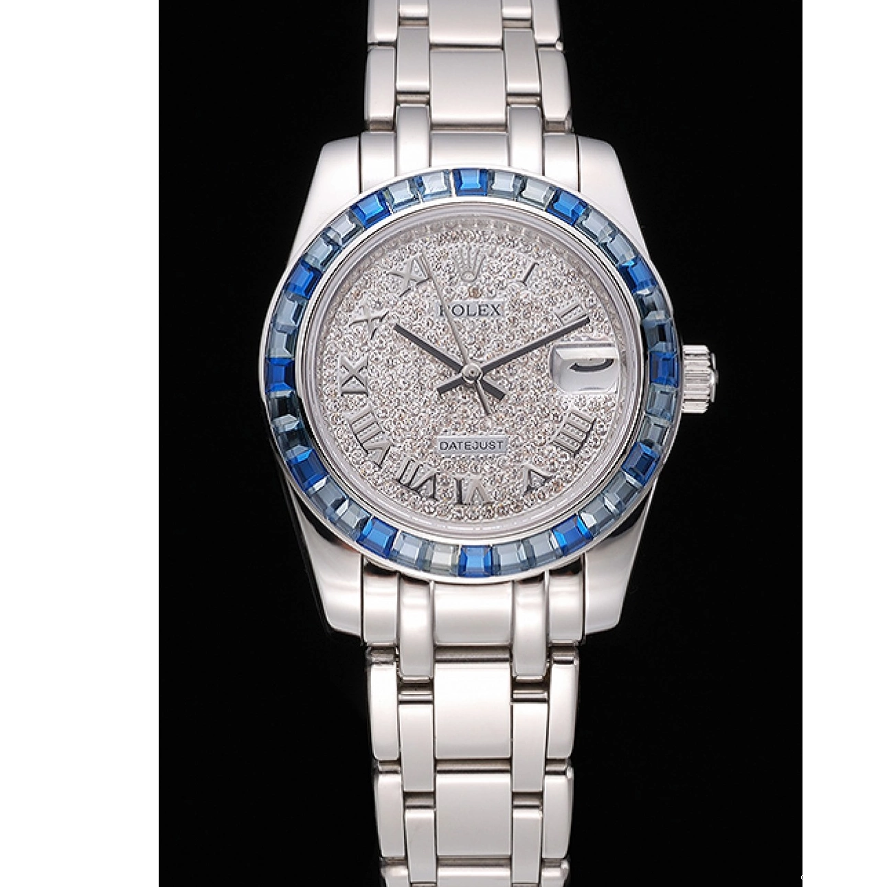 Best AAA Replica Sites Blue Stainless Datejust Case Jewels Bezel Diamond Steel Dial 622834 Bracelet Rolex And 0604
